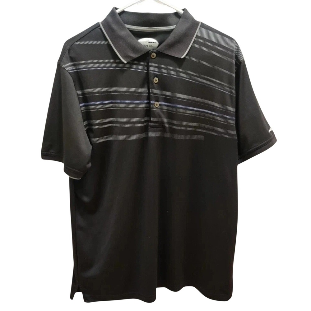 Grand Slam Mens‎ Polo Shirt Large Black Short Sleeve Stretch